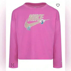 NIKE PINK KNIT LONG SLEEVE TOP
